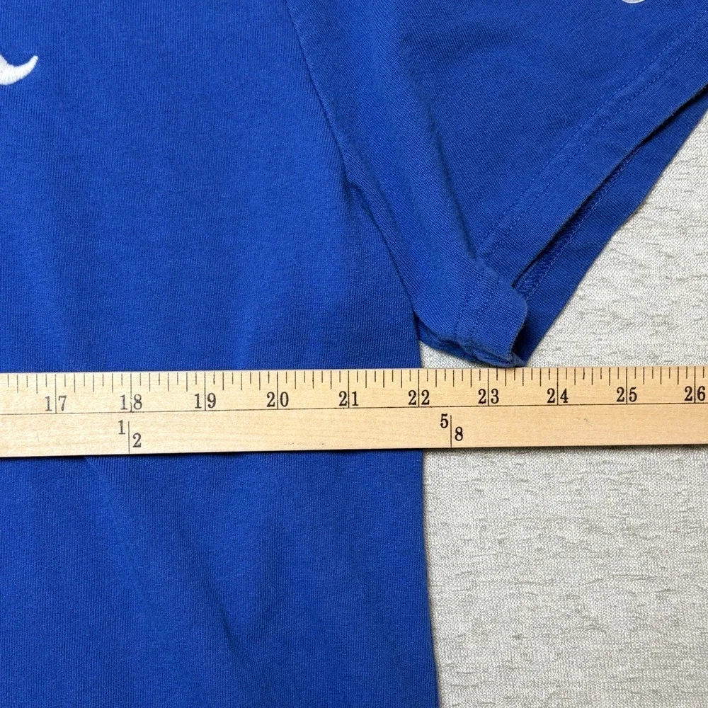 Champion Mens T-Shirt 3XL Blue Script Logo Graphic Short Sleeve Cotton Tee - Picture 5 of 8
